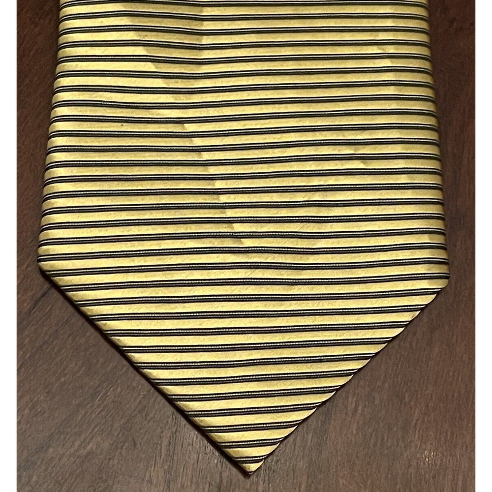 Firenze Gold Black 100% Silk Men’s Neck Tie Made In Italy